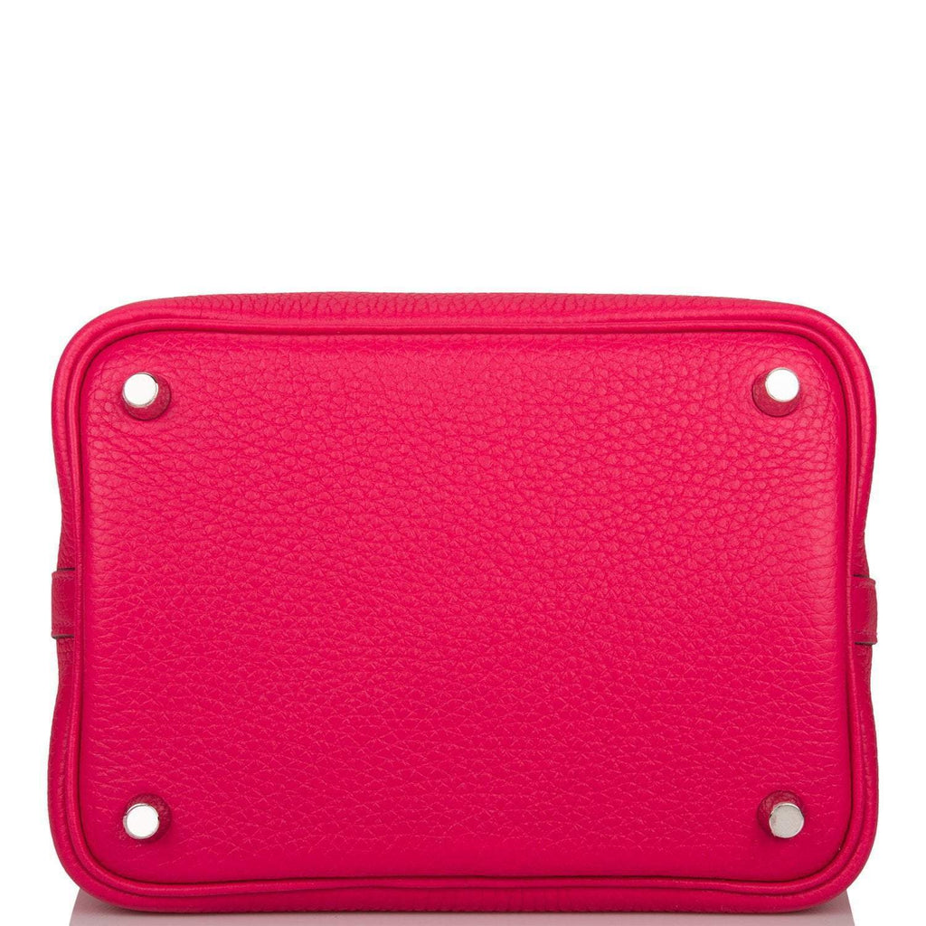 Hermes Rose Mexico Clemence Picotin Lock 18cm Palladium Hardware