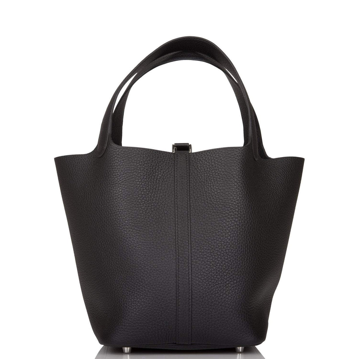 Hermes Black Clemence Picotin Lock 22cm Palladium Hardware