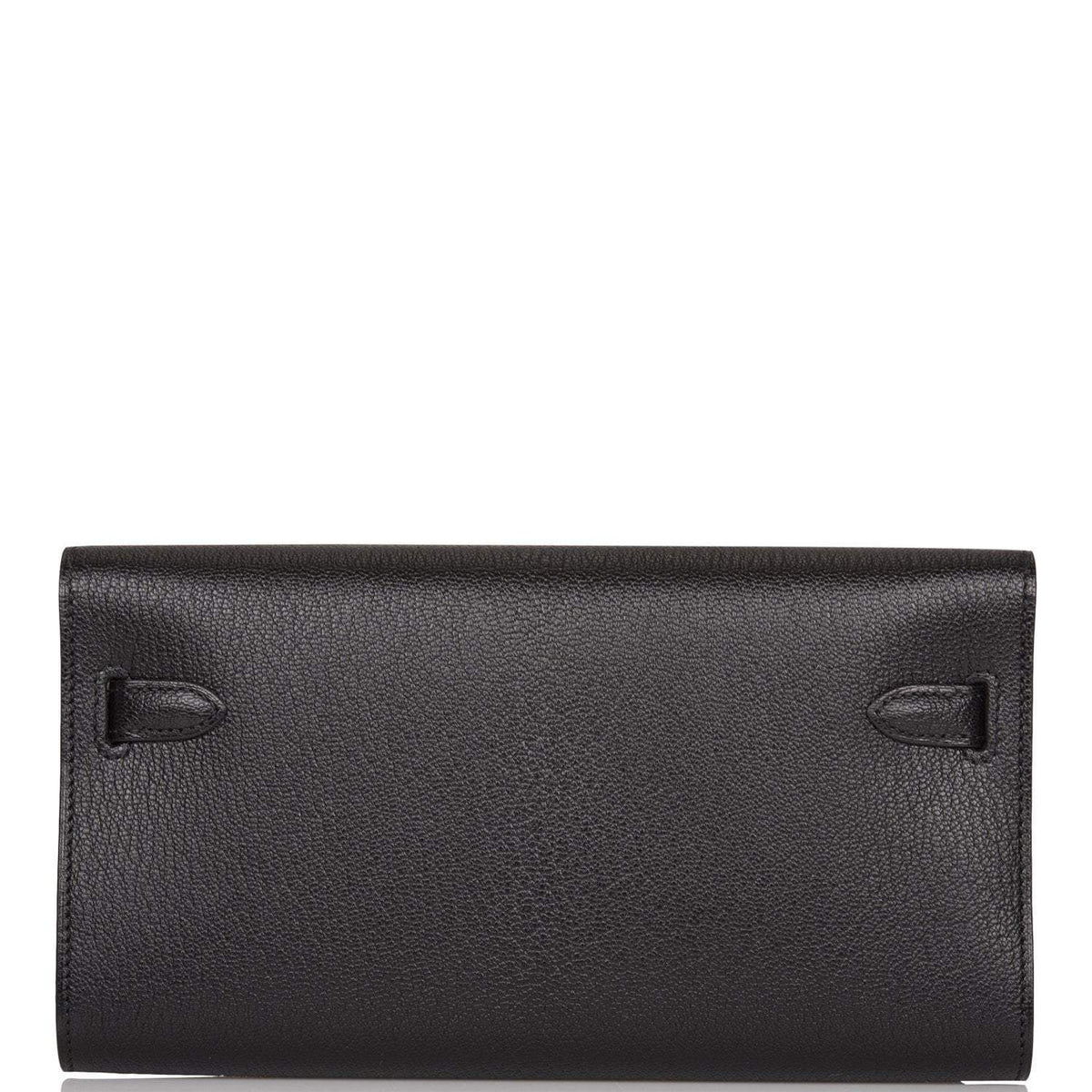 Hermes Black Chevre Kelly Wallet To Go Palladium Hardware