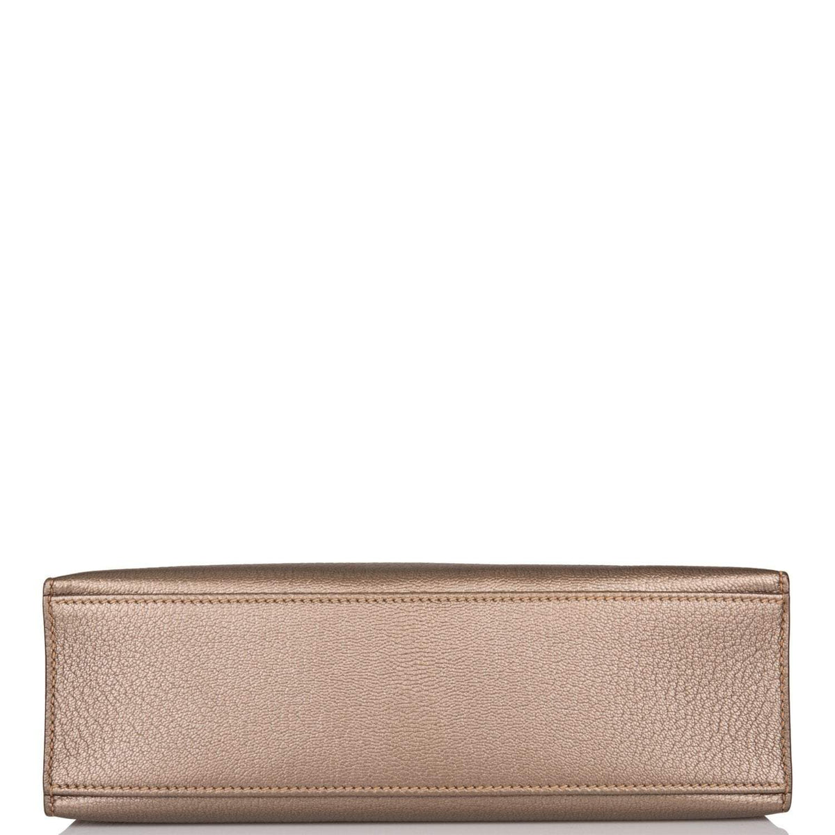 Vintage Hermes Kelly Pochette Bronze Chèvre Ruthenium Hardware Woman