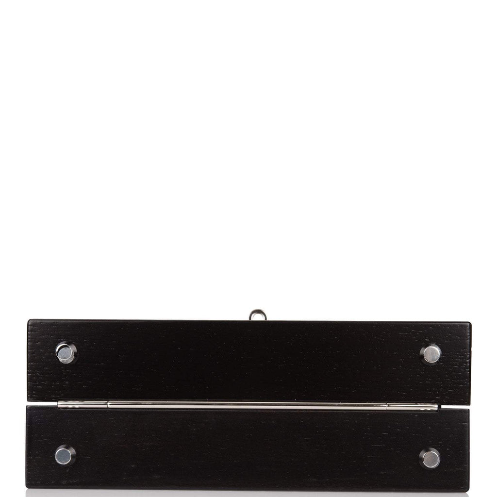 Hermes Fauve Barenia and Natural Wood "Kelly Wood" 22cm Palladium Hardware