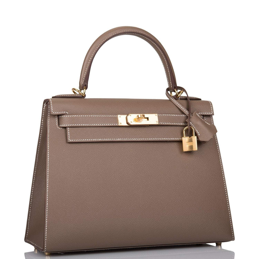 Hermes Etoupe Epsom Sellier Kelly 28cm Gold Hardware