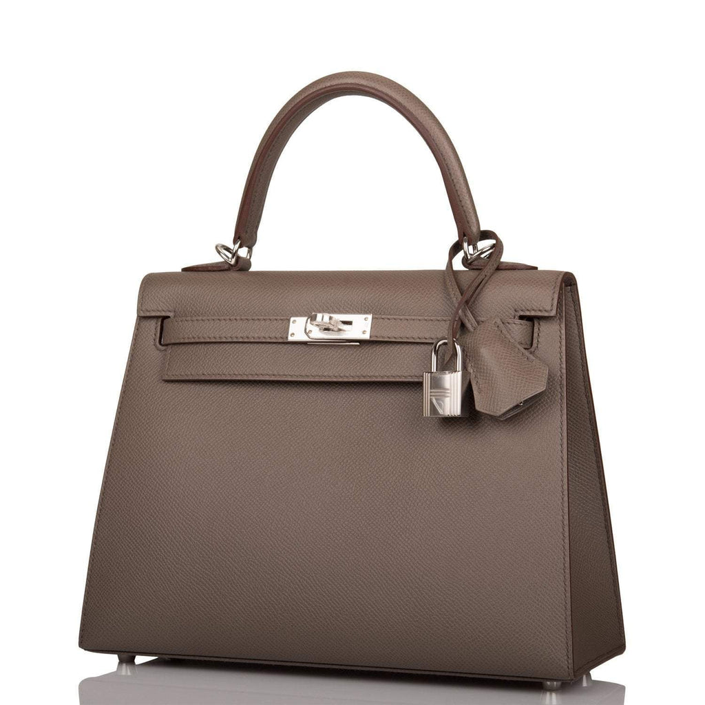 Hermes Etain Epsom Sellier Kelly 25cm Palladium Hardware