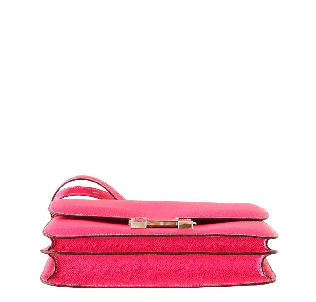 Hermès Constance Elan 10" Rose Tyrien Epsom Leather Palladium Hardware