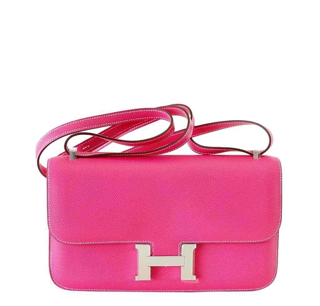Hermès Constance Elan 10" Rose Tyrien Epsom Leather Palladium Hardware
