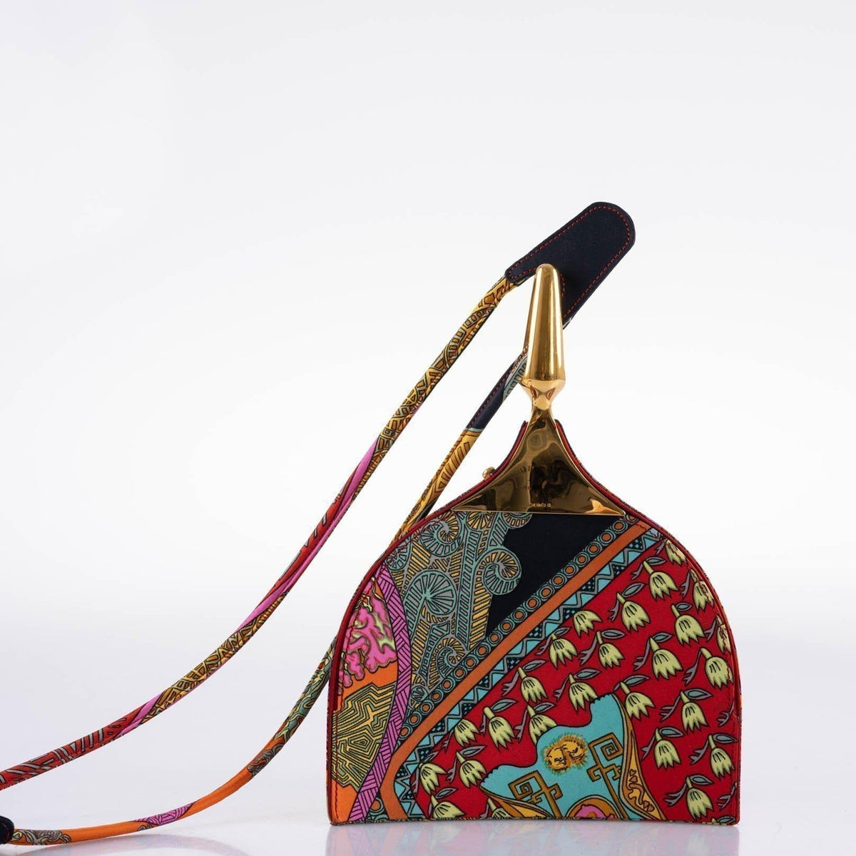 Hermes Silk 'Art des Steppes' Yurt Runway Bag 1991
