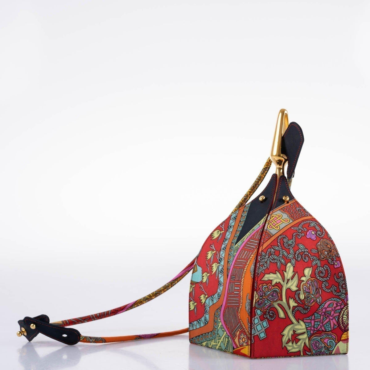 Hermes Silk 'Art des Steppes' Yurt Runway Bag 1991