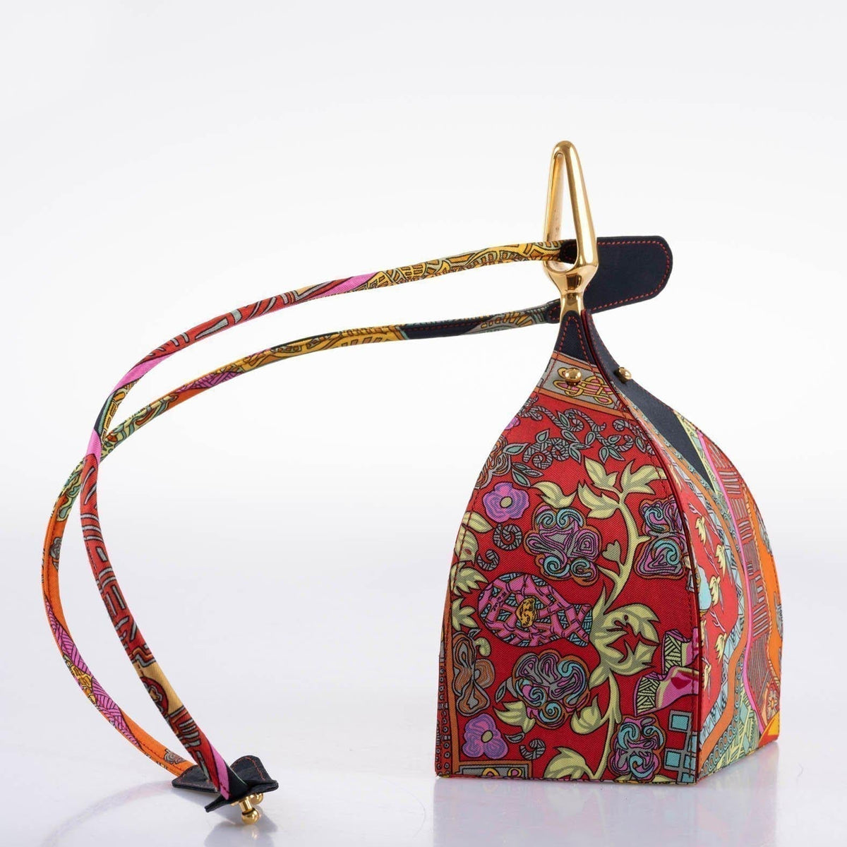 Hermes Silk 'Art des Steppes' Yurt Runway Bag 1991