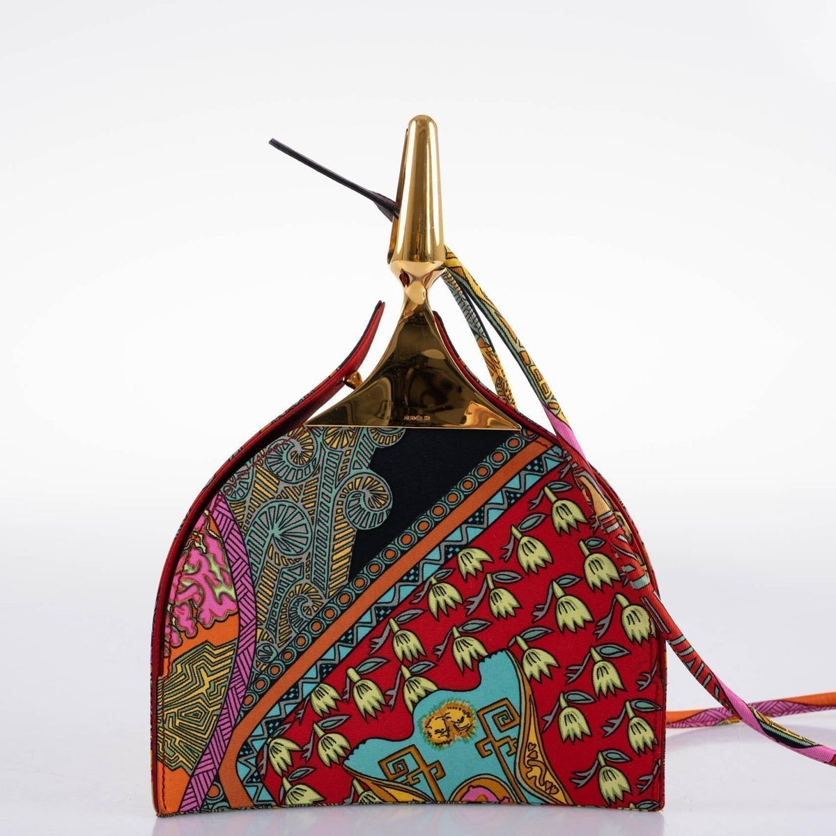 Hermes Silk 'Art des Steppes' Yurt Runway Bag 1991