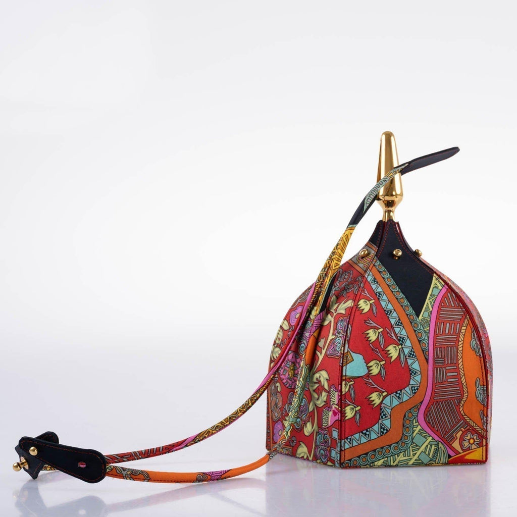 Hermes Silk 'Art des Steppes' Yurt Runway Bag 1991