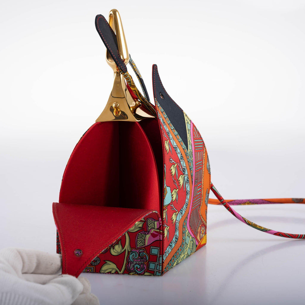 Hermes Silk 'Art des Steppes' Yurt Runway Bag 1991