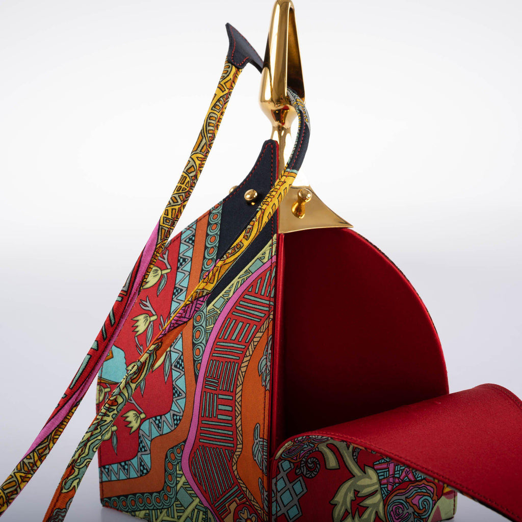 Hermes Silk 'Art des Steppes' Yurt Runway Bag 1991
