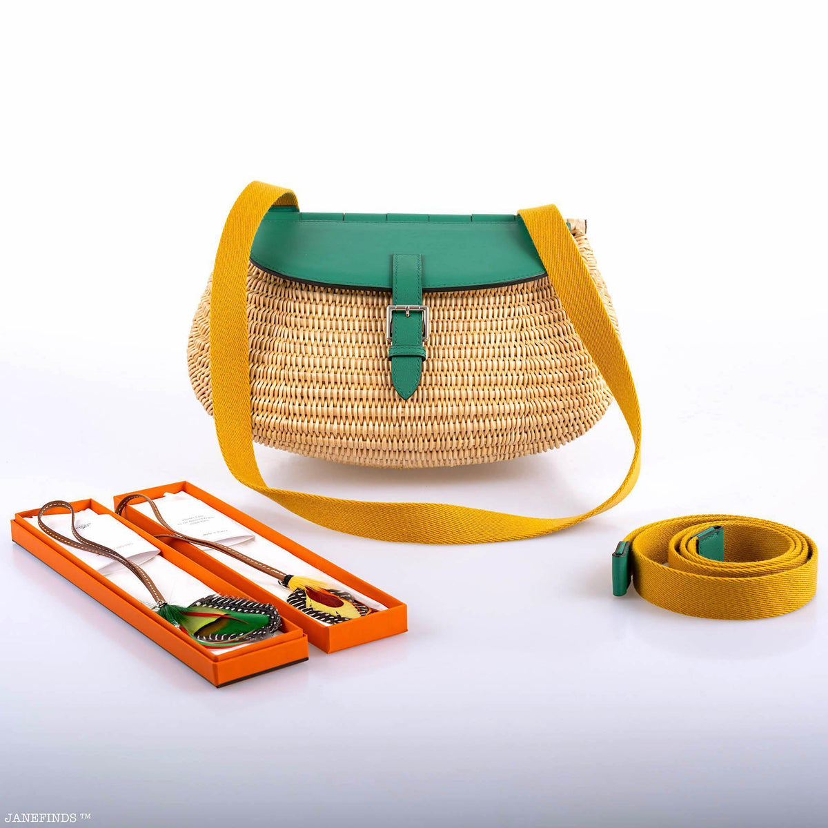 Hermes Wicker Fish Basket Crossbody
