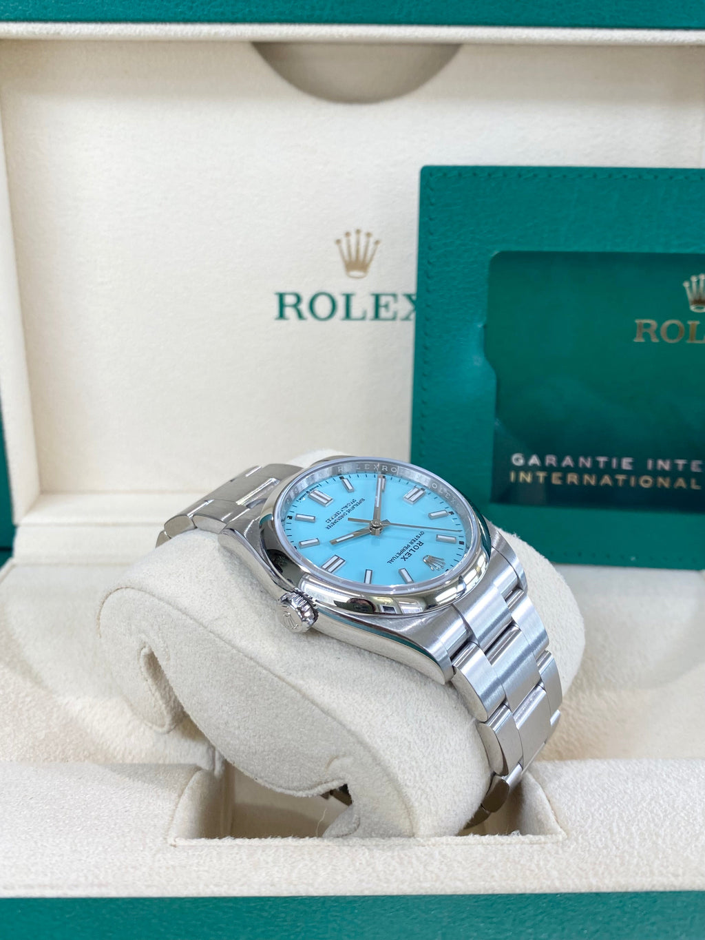 Rolex Oyster Perpetual 36 126000 Turquoise Blue Dial Watch