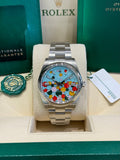 Rolex Oyster Perpetual 41 124300 Turquoise Celebration Dial Watch