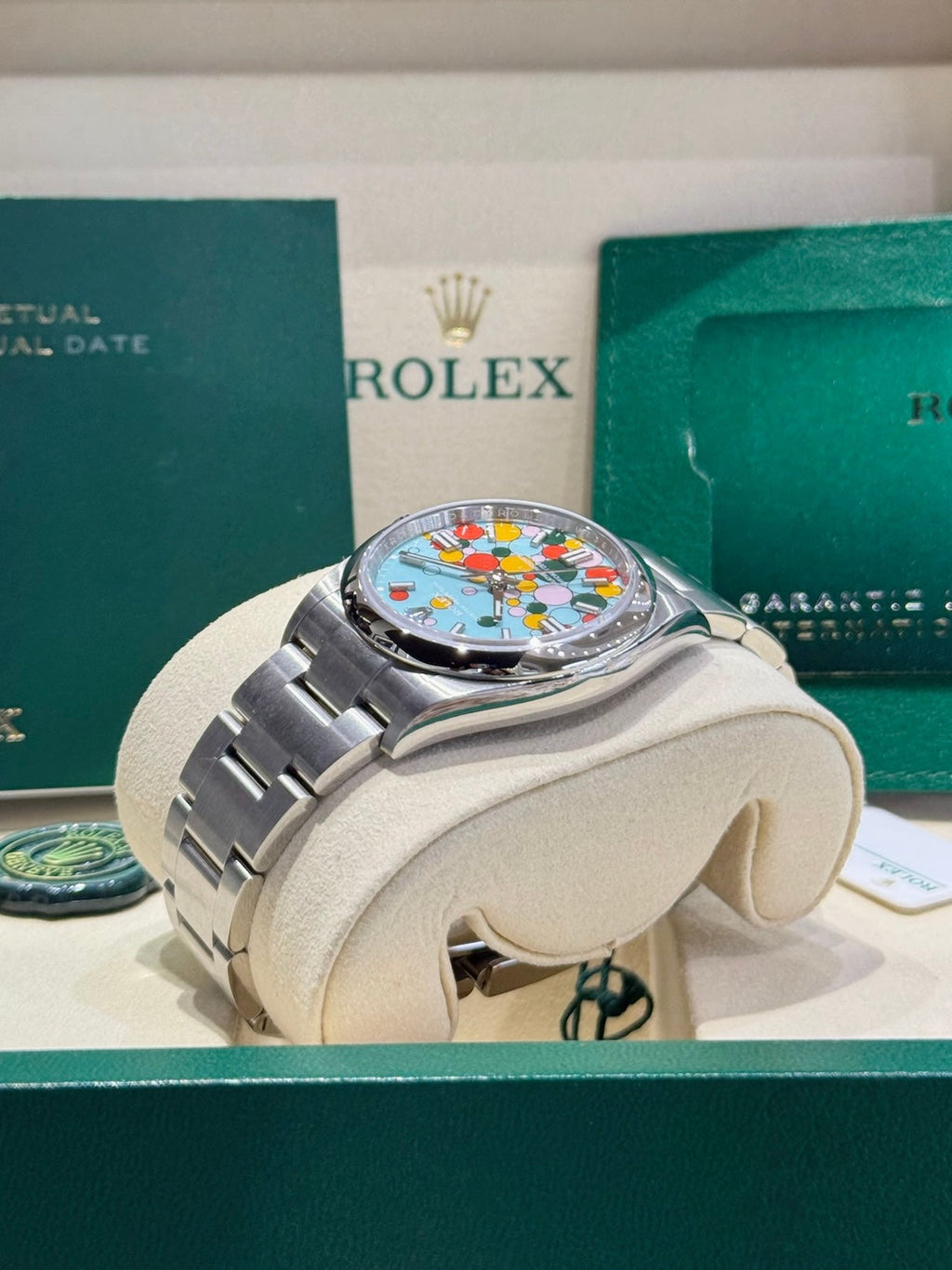 Rolex Oyster Perpetual 36 126000 Turquoise Celebration Dial Watch