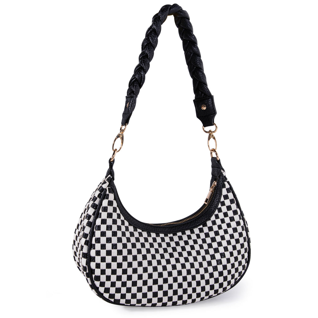 Bag Ag Woman Woven Vegan Leather Hobo Handbag