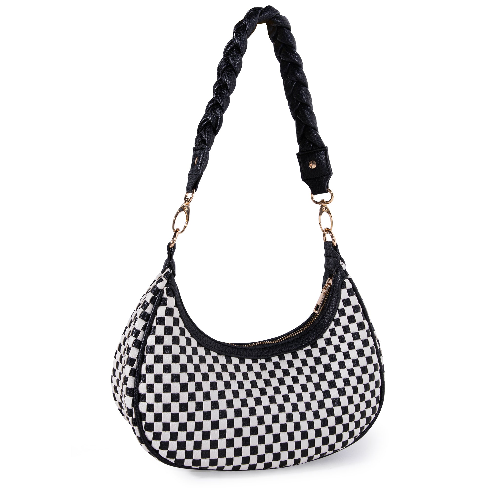 Bag Ag Woman Woven Vegan Leather Hobo Handbag
