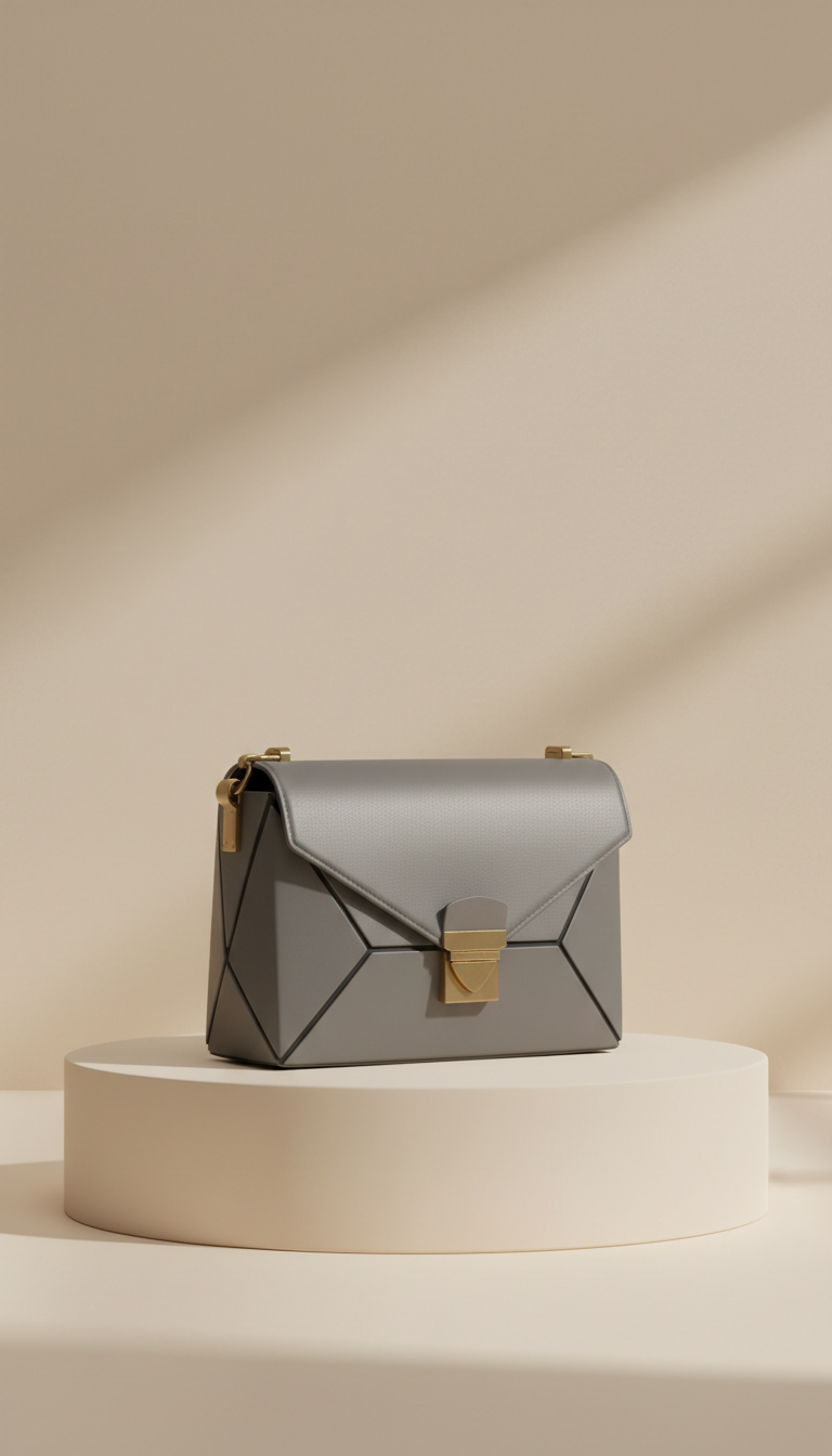 Geometric Crossbody in Steel Grey