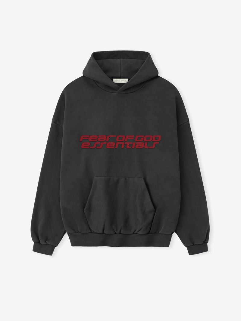 Fear of God Essentials Heavy Fleece 90s Hoodie Black Red